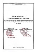 Báo cáo Đề xuất cấp giấy phép môi trường của cơ sở trang trại chăn nuôi lợn giống siêu nạc tại xã nam xuân, huyện nam Đàn