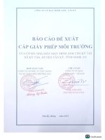 Báo cáo Đề xuất cấp giấy phép môi trường cơ sở nhà máy may minh anh tân kỳ tại xã kỳ tân, huyện tân kỳ, tỉnh nghệ an