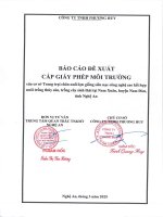 Báo cáo Đề xuất cấp giấy phép môi trường của cơ sở trang trại chăn nuôi lợn giống siêu nạc công nghệ cao kết hợp nuôi trồng thủy sản, trồng cây sinh thái tại nam xuân, huyện nam Đàn, tỉnh nghệ an