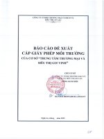 Báo cáo Đề xuất cấp giấy phép môi trường của cơ sở trung tâm thương mại và siêu thị go! vinh tại số 2, Đường quang trung, thành phố vinh, tỉnh nghệ an