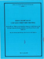 Báo cáo Đề xuất cấp giấy phép môi trường dự Án Đầu tư xây dựng khu chung cư và biệt thự cao cấp kết hợp trung tâm thương mại dịch vụ tại phường cửa lò, tỉnh nghệ an