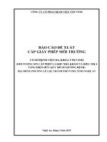 Báo cáo Đề xuất cấp giấy phép môi trường cơ sở bệnh viện Đa khoa tth vinh tại phường lê lợi, thành phố vinh, tỉnh nghệ an