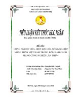 CÔNG NGHIỆP HÓA, HIỆN ĐẠI HÓA NÔNG NGHIỆP NÔNG THÔN VIỆT NAM TRONG BỐI CẢNH CÁCH MẠNG CÔNG NGHIỆP LẦN THỨ 4
