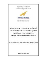 Đánh giá tình trạng dinh dưỡng và khảo sát một số yếu tố liên quan Ở người cao tuổi tại quận 3, thành phố hồ chí minh năm 2024 Đồ Án tốt nghiệp thạc sĩ tổ chức quản lý dược