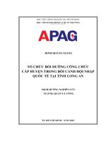Luận văn thạc sĩ Quản lý công: Tổ chức bồi dưỡng công chức cấp huyện trong bối cảnh hội nhập quốc tế tại tỉnh Long An