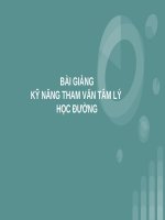 BÀI GIẢNG - KỸ NĂNG THAM VẤN TÂM LÝ HỌC ĐƯỜNG ( combo full slides )