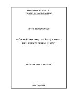 NGÔN NGỮ HỘI THOẠI NHÂN VẬT TRONG TIỂU THUYẾT DƯƠNG HƯỚNG