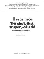 TUYỂN CHỌN TRÒ CHƠI, THƠ, TRUYỆN, CÂU ĐỐ (THEO CHỦ ĐỀ TRẺ 5 - 6 TUỔI)