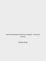End to end project for business analysts – insurance domain