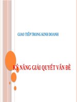 Tiểu luận - GIAO TIẾP TRONG KINH DOANH - đề tài -  KỸ NĂNG GIẢI QUYẾT VẤN ĐỀ