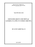 Chất Lượng Dịch Vụ Cho Thuê Lại Lao Động Của Công Ty Cổ Phần Cokyvina