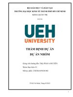 Tiểu Luận Thẩm Định Dự Án Tính Khả Thi của mô hình sản xuất giày và túi xách.