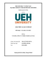 Tiểu luận văn hóa tổ chức - Đại Học Kinh Tế UEH