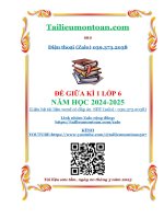 Đề giữa kì 1 toán lớp 6 năm 2025