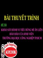 Tiểu luận - Marketing cơ bản - đề tài - KHẢO SÁT HÀNH VI TIÊU DÙNG MÌ ĂN LIỀN HẢO HẢO CỦA SINH VIÊN  TRƯỜNG ĐẠI HỌC CÔNG NGHIỆP TP.HCM