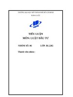 TT các dự án đầu tư - Môn Luật Đầu tư