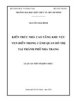 KIẾN TRÚC NHÀ CAO TẦNG KHU VỰC VEN BIỂN TRONG CẢNH QUAN ĐÔ THỊ TẠI THÀNH PHỐ NHA TRANG