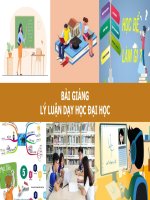 BÀI GIẢNG - LÝ LUẬN DẠY HỌC ĐẠI HỌC ( combo full slides 6 chương )