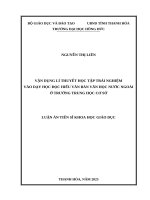 Vận dụng lí thuyết học tập trải nghiệm vào dạy học đọc hiểu văn bản văn học nước ngoài ở trường trung học cơ sở