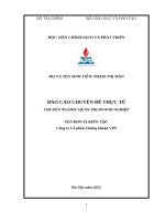 Báo cáo chuyên Đề thực tế tên Đơn vị kiến tập công ty cổ phần chứng khoán vps