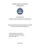 Đề tài chính sách thúc Đẩy hoạt Động xuất khẩu thủy sản việt nam sang thị trường eu
