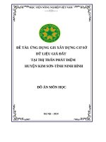 Đề tài Ứng dụng gis xây dựng cơ sở dữ liệu giá Đất tại thị trấn phát diệm huyện kim sơn tỉnh ninh bình
