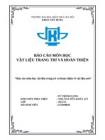 Báo cáo môn học vật liệu trang trí và hoàn thiện báo cáo môn học vật liệu trang trí và hoàn thiện về vật liệu sơn