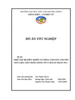 Thiết kế hệ Điều khiển tự Động cho dây chuyền rót liệu, dán nhãn, Đóng nút chai sử dụng plc