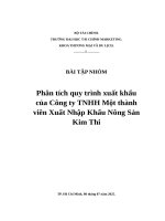 Phân tích quy trình xuất khẩu của công ty tnhh một thành viên xuất nhập khẩu nông sản kim thi
