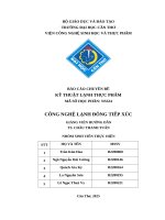Báo cáo chuyên Đề kỹ thuật lạnh thực phẩm công nghệ lạnh Đông tiếp xúc