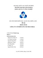 Bài tập nhóm môn học quản trị chiến lược Đề tài phân tích công ty cổ phần sữa th true milk