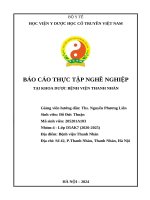 Báo cáo thực tập nghề nghiệp tại khoa dược bệnh viện thanh nhàn 2