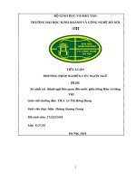 Tiểu luận phương pháp nghiên cứu ngôn ngữ Đề tài so sánh các thành ngữ liên quan Đến nước giữa tiếng hán và tiếng việt