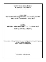 Dự Án khởi nghiệp trong Đoàn viên, thanh niên tỉnh thanh hóa năm 2024” dự Án kế hoạch kinh doanh cafe sách truyện