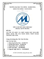 Cơ cấu tổ chức và chức danh chủ tịch hội Đồng quản trị của ngân hàng tmcp ngoại thương việt nam
