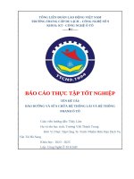 Báo cáo thực tập tốt nghiệp tên Đề tài bảo dưỡng và sữa chữa hệ thống lái và hệ thống phanh Ô tô Đơn vị thực tậpcông ty trách nhiệm hữu hạn dịch vụ vận tải hà sang