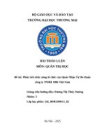 Đề tài phân tích chức năng tổ chức của quán nhậu tự do thuộc công ty tnhh 1986 việt nam