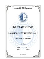 Bài tập nhóm môn học luật thương mại 2