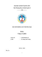 Bài tập nhóm luật thương mại Đề tài công ty cổ phần