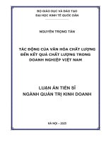 Tác động của văn hóa chất lượng đến kết quả chất lượng trong doanh nghiệp Việt Nam