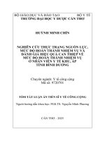 Tóm Tắt Nghiên Cứu Thực Trạng Nguồn Lực, Mức Độ Hoàn Thành Nhiệm Vụ Và Đánh Giá Hiệu Quả Can Thiệp Về Mức Độ Hoàn Thành Nhiệm Vụ Ở Nhân Viên Y Tế Khu, Ấp Tỉnh Bình Dương.pdf