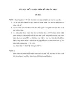 Bài tập môn nhập môn hàn quốc học