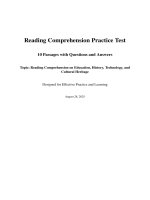 10 Bài Đọc Hiểu Tiếng Anh Chủ Để Giáo Dục, Lịch Sử, Khoa Học, Xã Hội_ 7.Pdf