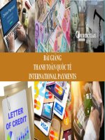 Bài giảng - Nghiệp Vụ  - Thanh Toán Quốc Tế  (combo full slides 8 chương )