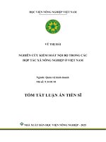 tóm tắt  NGHIÊN CỨU KIỂM SOÁT NỘI BỘ TRONG CÁC HỢP TÁC XÃ NÔNG NGHIỆP Ở VIỆT NAM
