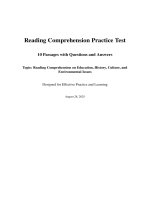 10 Bài Đọc Hiểu Tiếng Anh Chủ Để Giáo Dục, Lịch Sử, Khoa Học, Xã Hội_ 6.Pdf