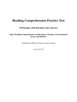 10 Bài Đọc Hiểu Tiếng Anh Chủ Để Giáo Dục, Lịch Sử, Khoa Học, Xã Hội_9.Pdf