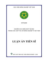 NGHIÊN CỨU KIỂM SOÁT NỘI BỘ TRONG CÁC HỢP TÁC XÃ NÔNG NGHIỆP Ở VIỆT NAM
