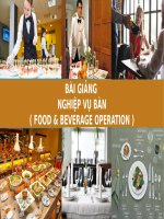 BÀI GIẢNG - NGHIỆP VỤ BÀN ( FOOD & BEVERAGE OPERATION ) ( combo full slides 4 chương )