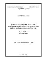tóm tắt NGHIÊN CỨU NỒNG ĐỘ NESFATIN-1 HUYẾT TƯƠNG VÀ MỘT SỐ GEN LIÊN QUAN Ở BỆNH NHÂN ĐÁI THÁO ĐƯỜNG TÍP 2
